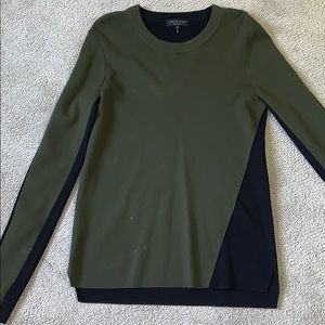 Rag & Bone forest green and black stretch sweater